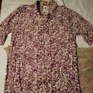 The Territory Ahead - Busua Floral Batik Shirt - Medium Tall